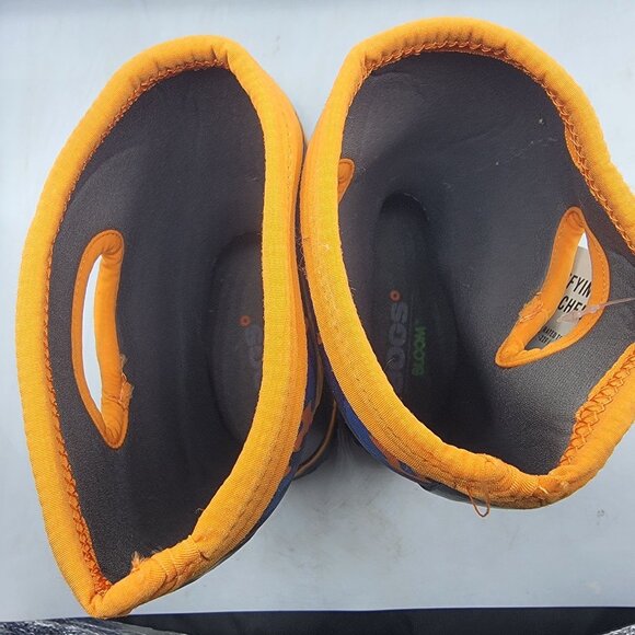 Bogs Grasp New Camo Kids 6 Black Blue Orange Rain Boots Waterproof Outdoors - Picture 6 of 13